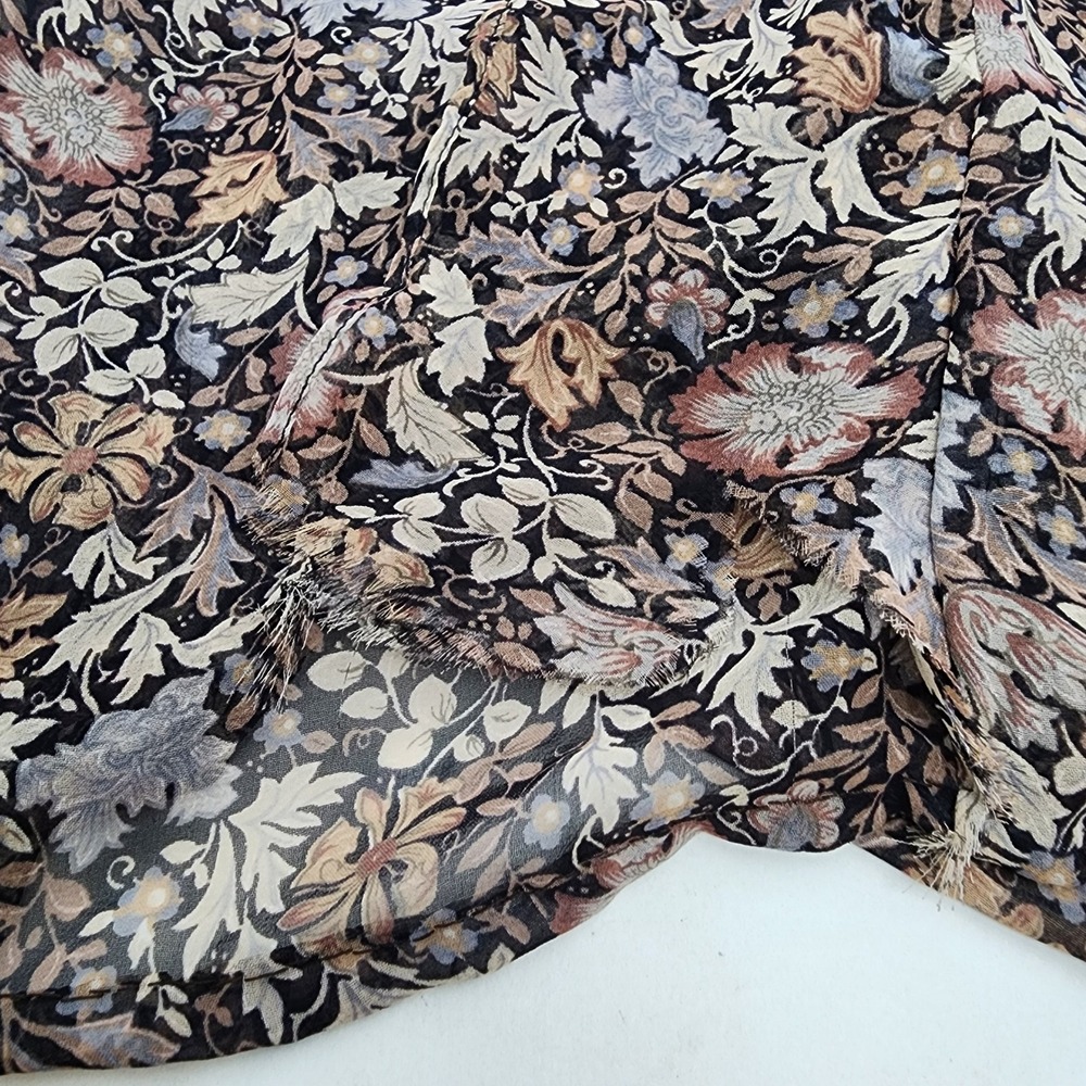 Diane Von Furstenberg Blouse Women's 6 Floral Sheer Long Sleeve - Picture 5 of 5